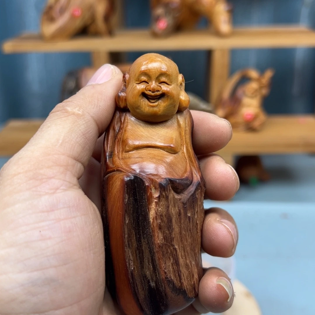 不***年木崖柏木摆件手把件