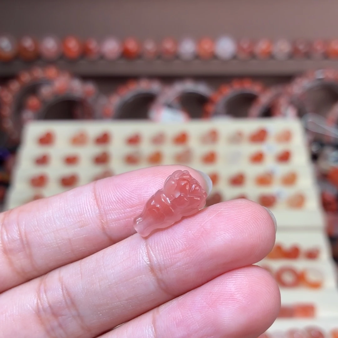 未镶嵌川料南红玛瑙莲花三通9+