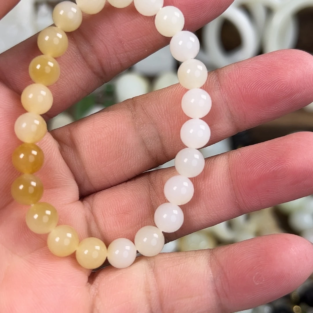 手链未镶嵌和田玉（糖玉）