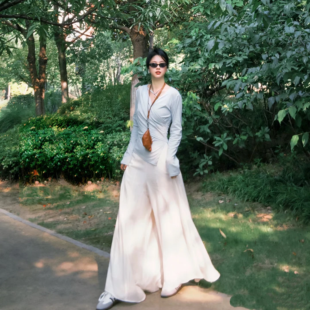 唐麻吉布-800裙裤女宽松休闲裤子阔腿裤春游出行衣服洋气小众