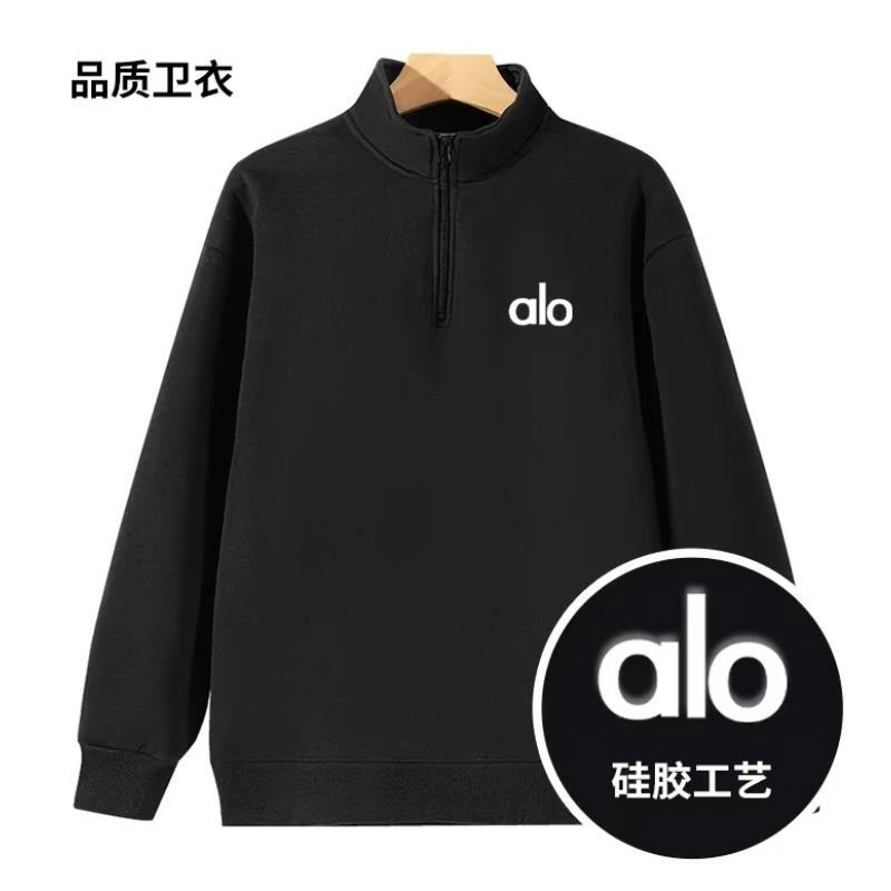 alo硅胶工艺早秋卫衣【品牌撤柜】2025秋冬棉时尚圆领百搭男女卫衣q