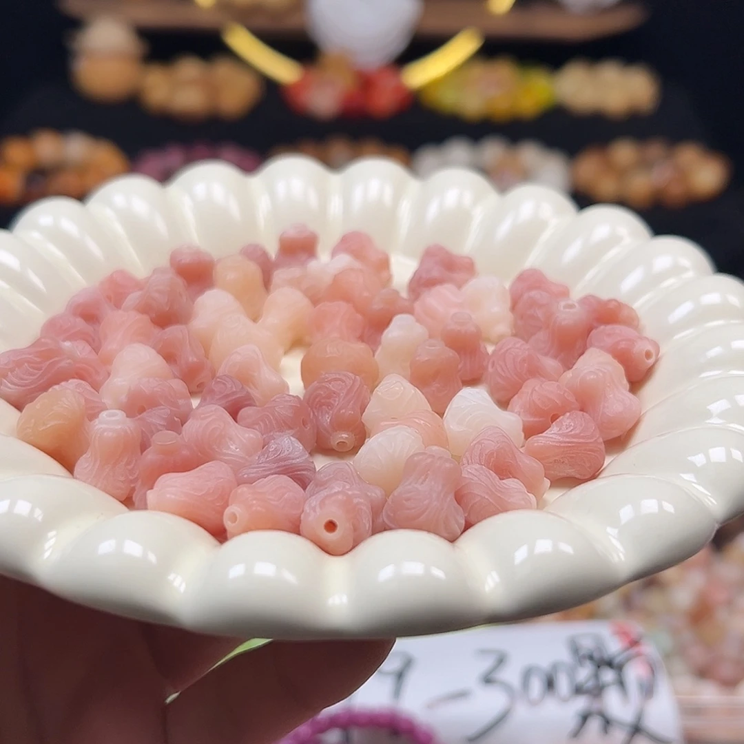 菩提根/象牙果手串粉白菜23颗