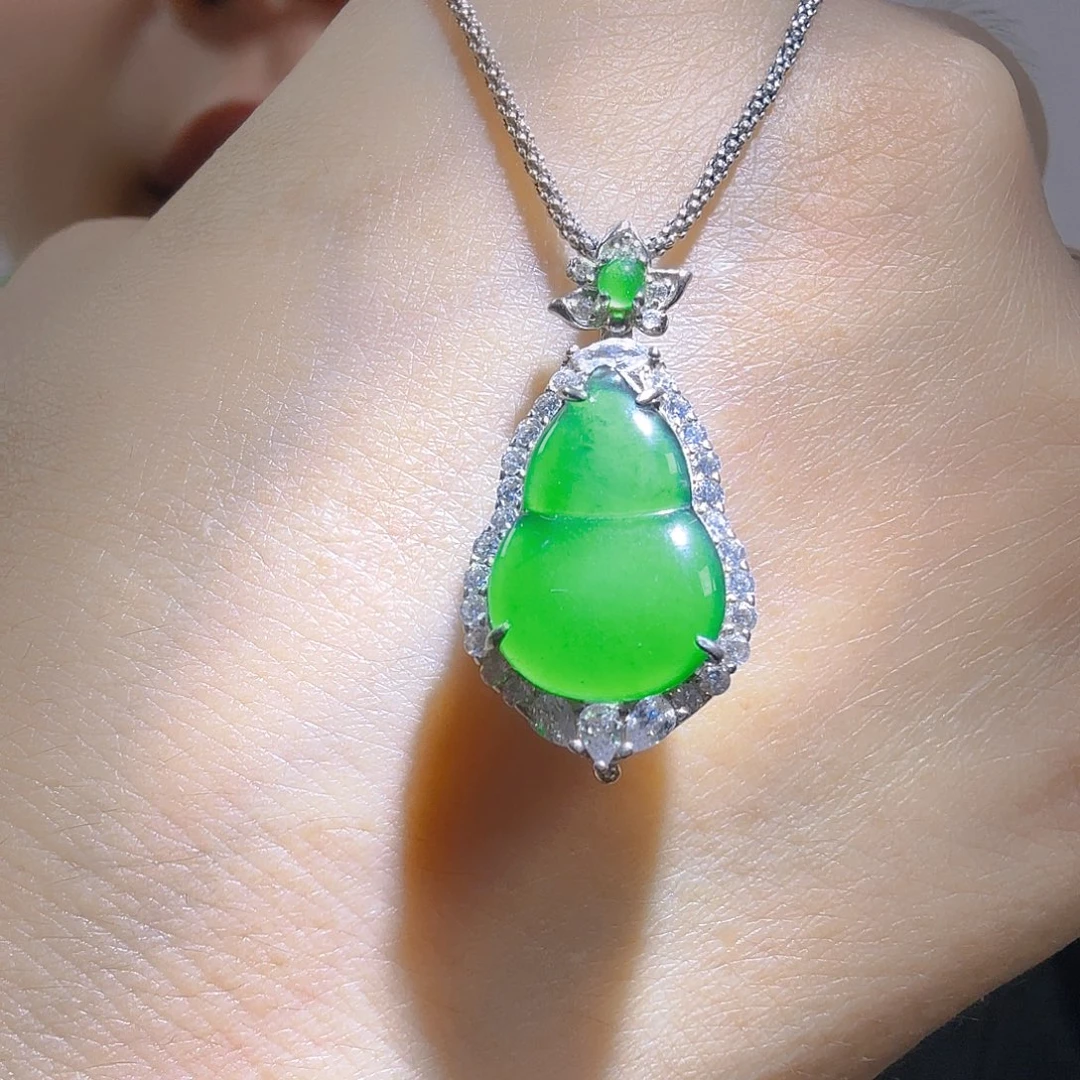 翡翠银S925镶嵌吊坠(不含链)