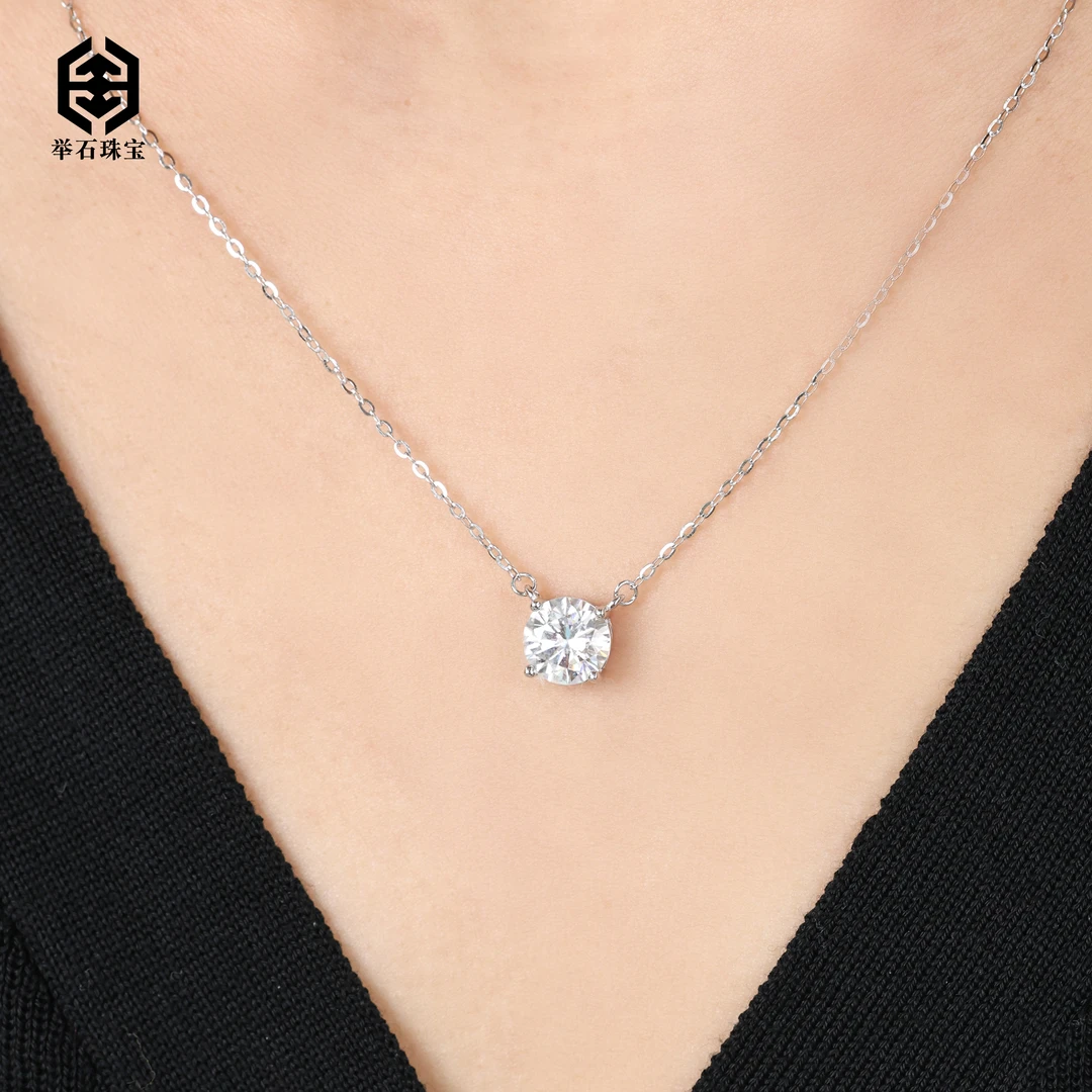 925银莫桑石银制品 【举石珠宝】T1231-9819-719莫桑钻吊坠（一件）N