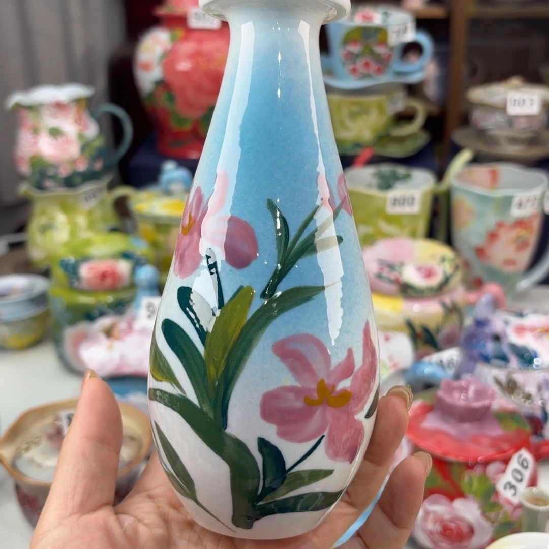 瓷片景德镇手绘高温釉下彩陶瓷茶具