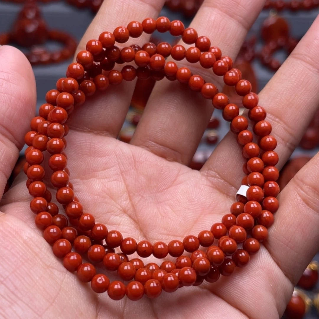 南红玛瑙未镶嵌珠宝奇石多圈4mm