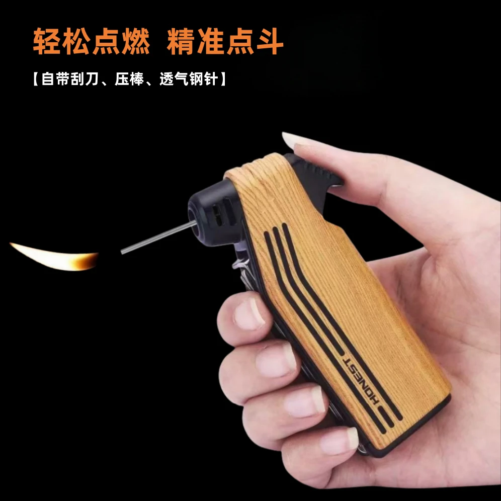 斜火烟斗打火机机身配备烟斗三件套火焰柔和点斗不伤斗实用烟具