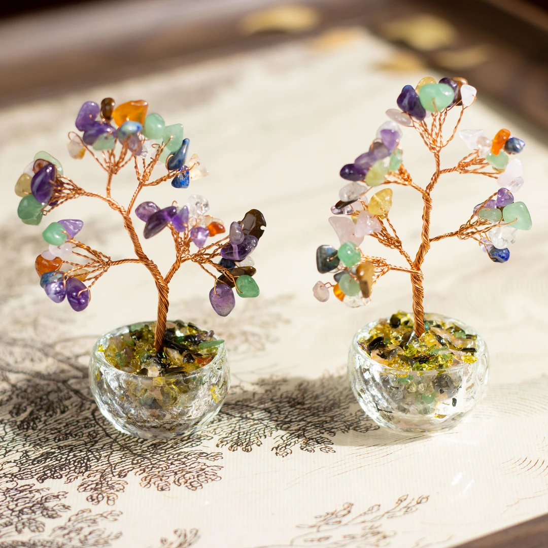 七彩水晶树桌面饰品摆件（多样性发货 发其一）