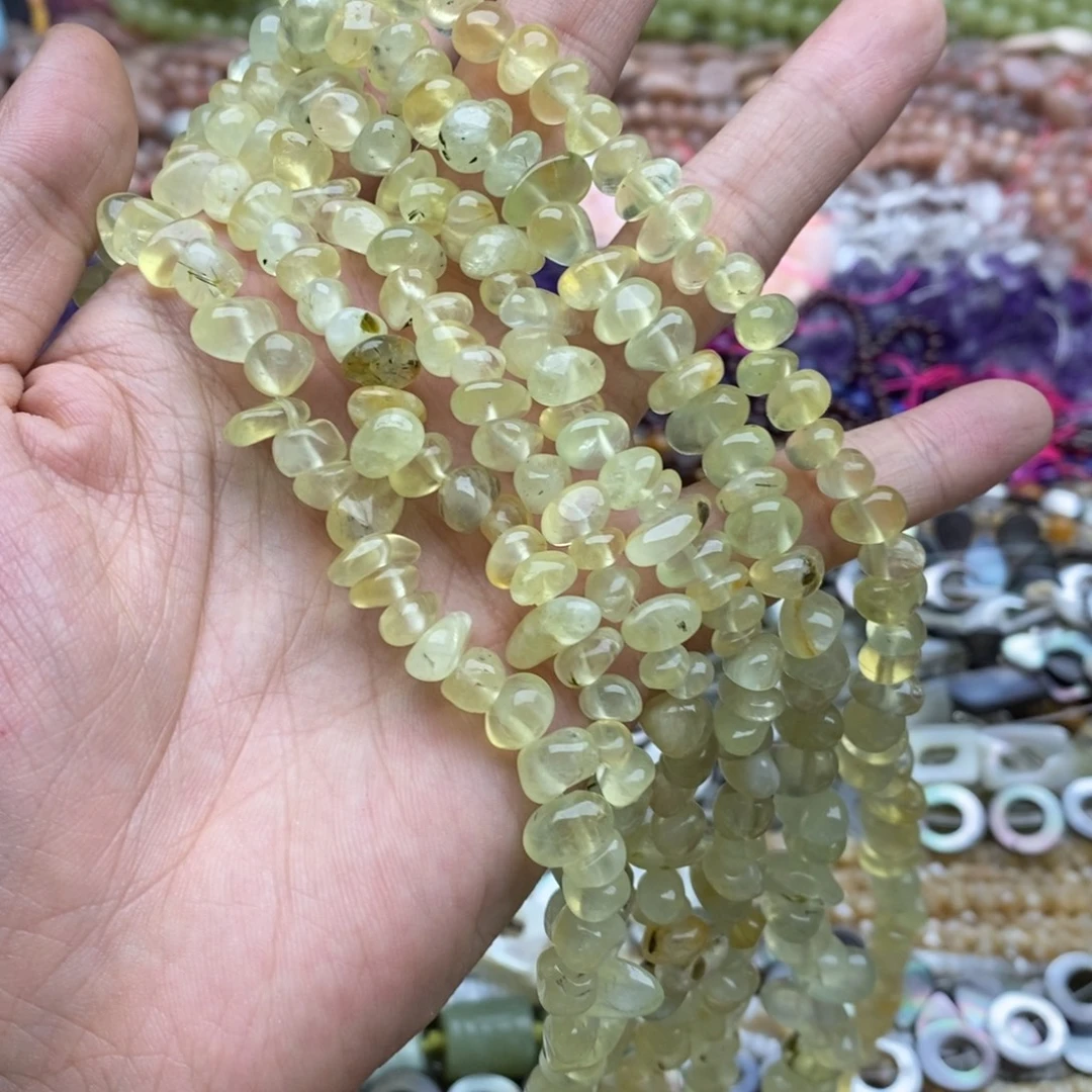 未镶嵌玛瑙/玉髓珠宝半成品一条天然黄葡萄石随行