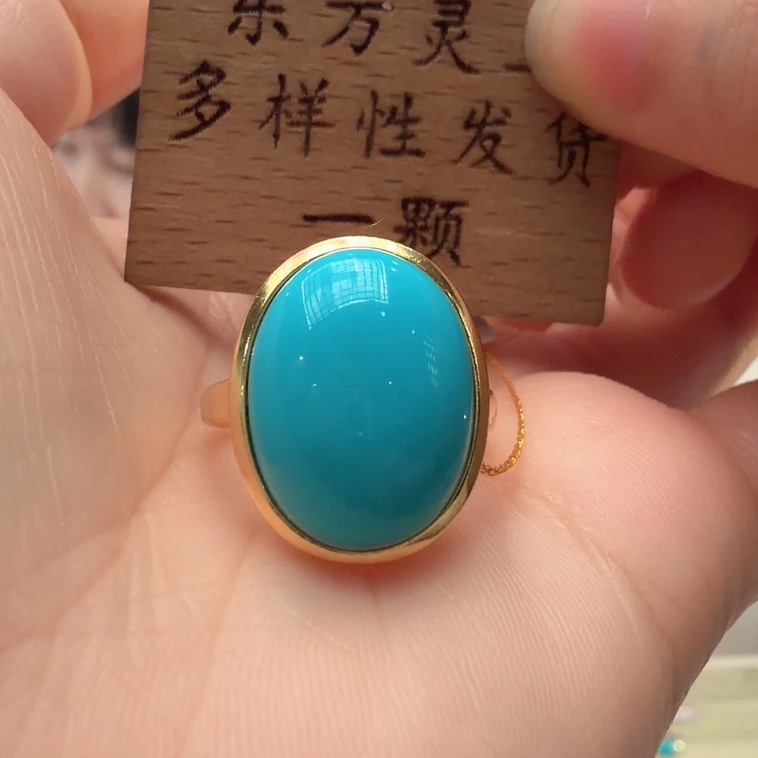 绿松石银S925镶嵌戒指