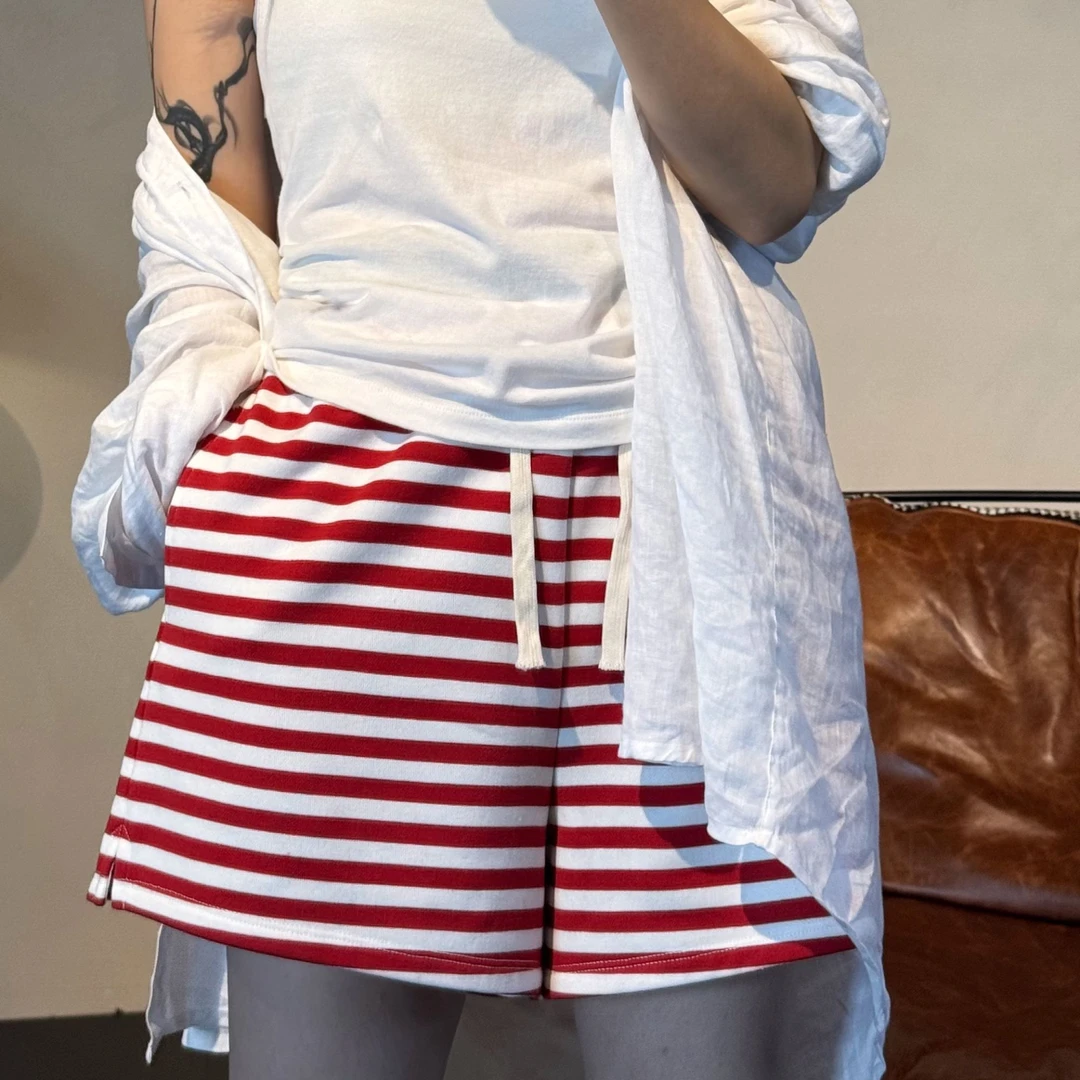 【CHU/2025SSNEW】《彤织》条纹系带短裤LX2550