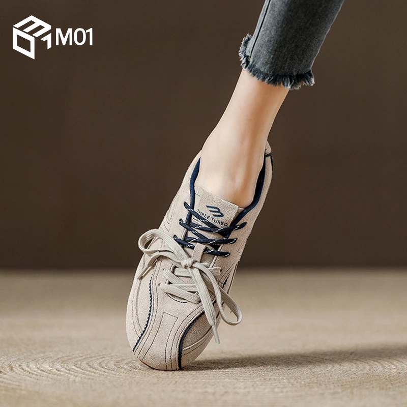 M01软底复古德训鞋女春季运动鞋2025新款女鞋舒适轻便阿甘鞋透气