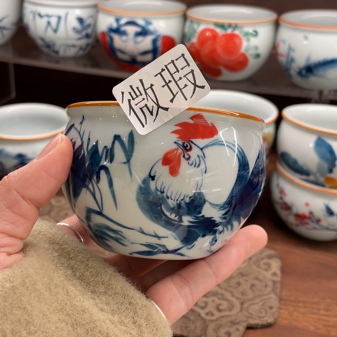 微瑕釉下彩纯手绘