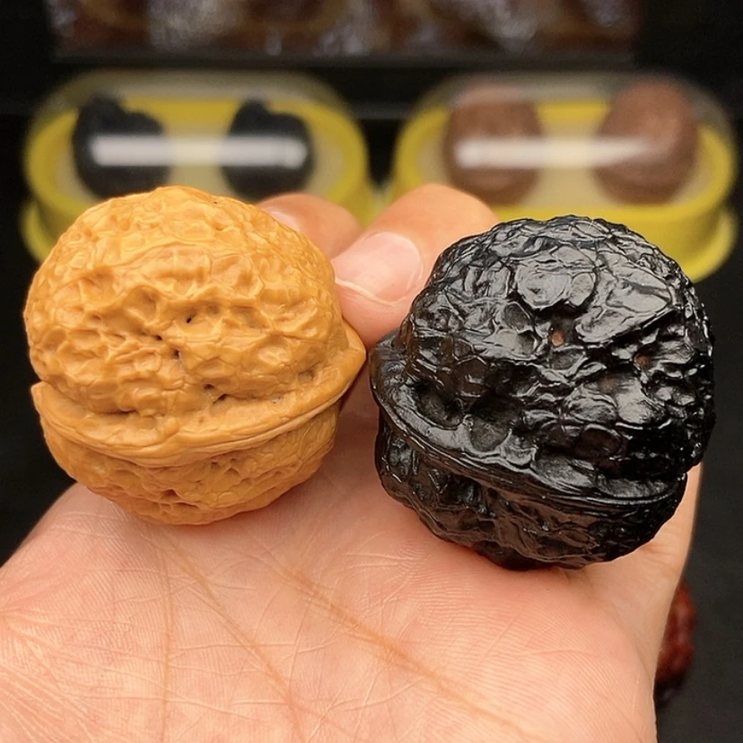 【闪购商品】文玩核桃把件39尺阴阳对霸王蟾