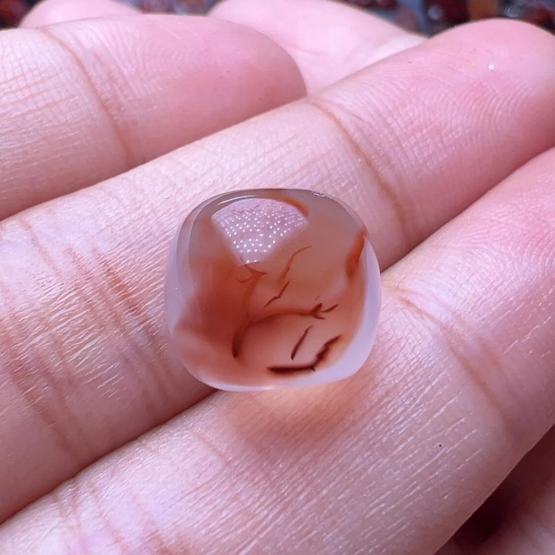 南红玛瑙未镶嵌珠宝奇石冰飘老型11.9