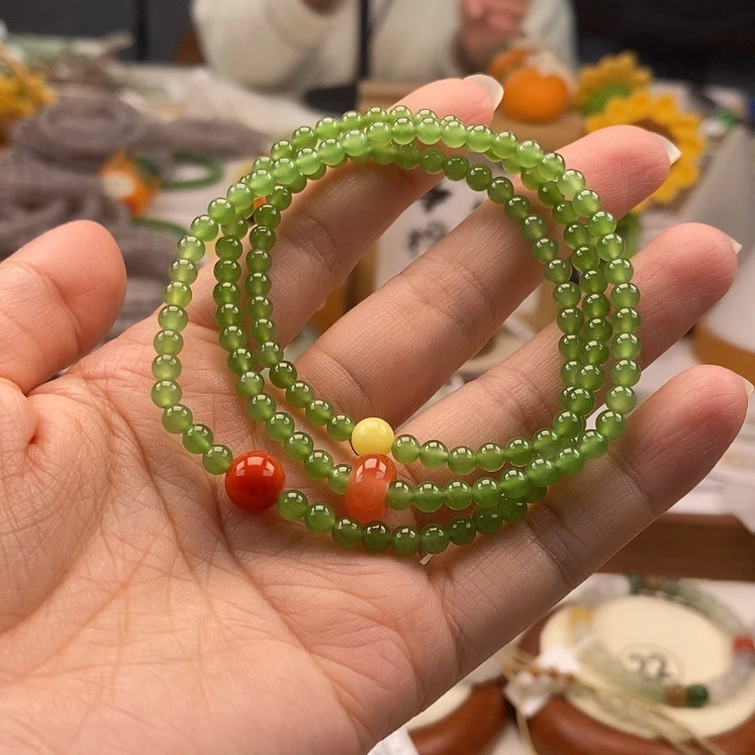 和田玉手串未镶嵌w***＾