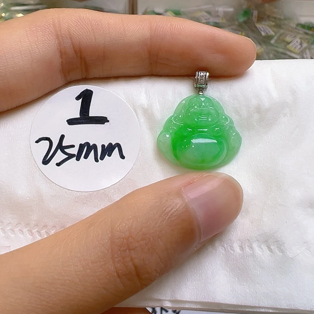 翡翠18K金镶嵌吊坠(不含链)翡翠