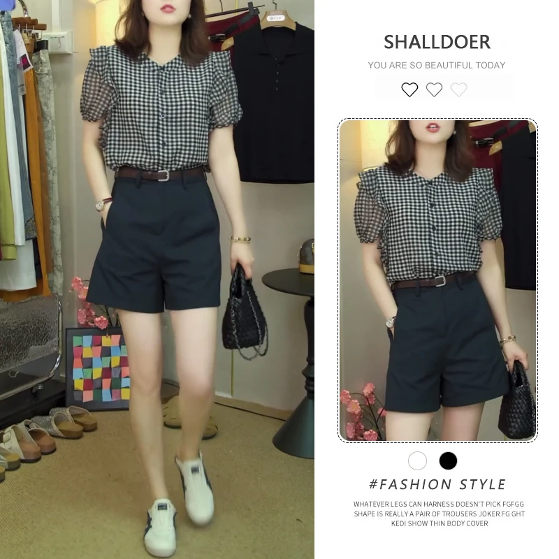 2026夏季爆款两件套格子衬衫短裙高级感时尚减龄气质小香风套装女