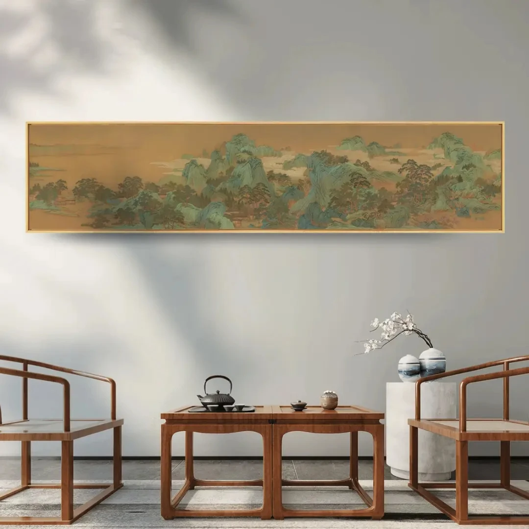 《桃源图》新中式装饰画适用茶室客厅书房室内山水挂画