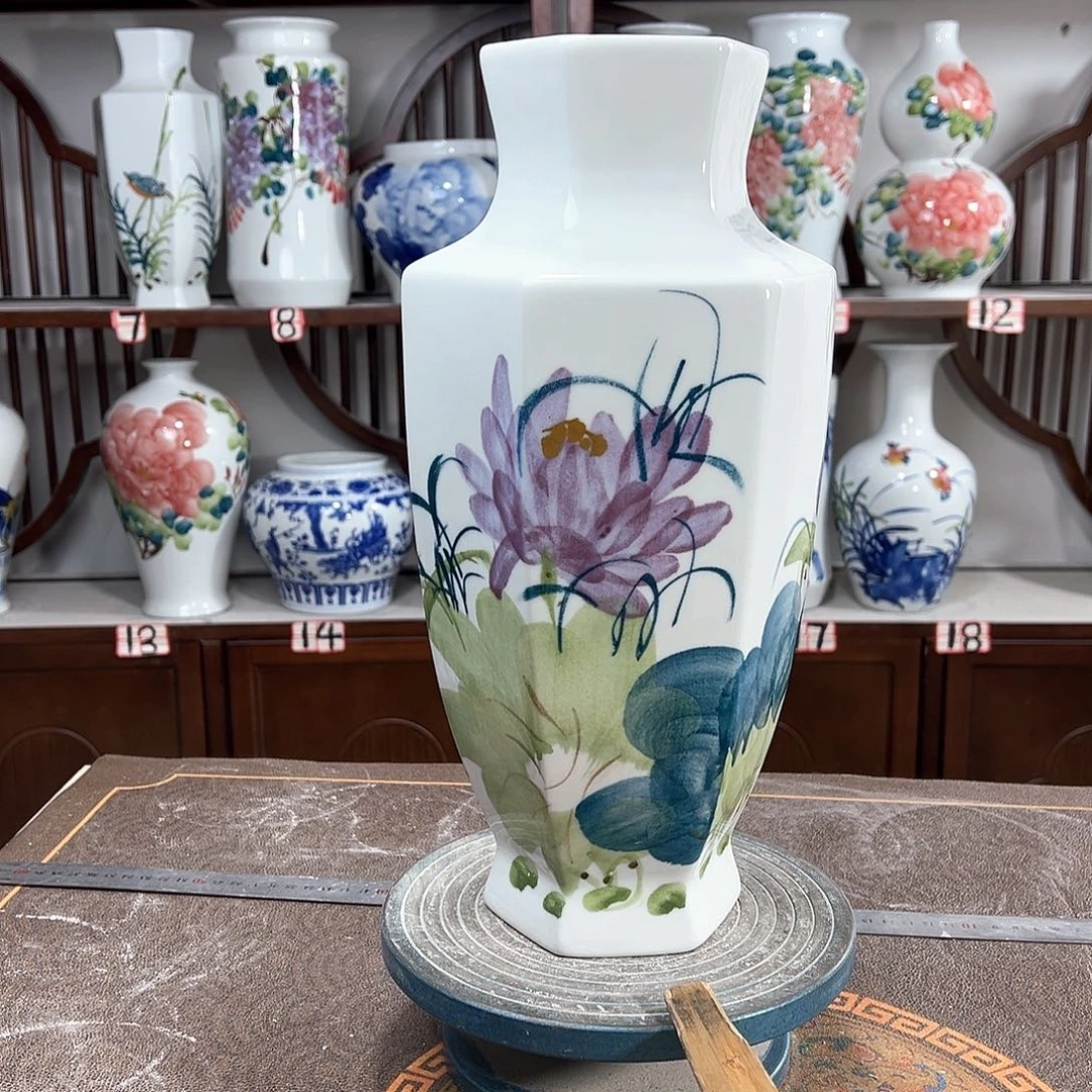 摆件景德镇陶瓷6紫荷