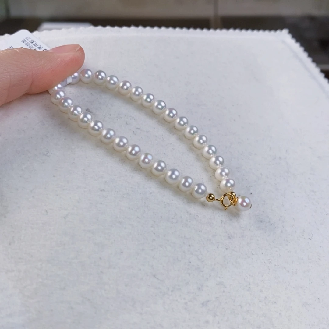 淡水珍珠手绳18K金镶嵌