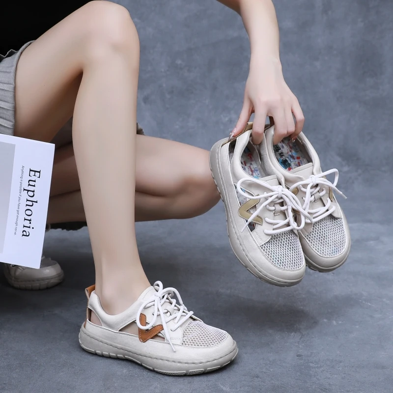 爆款网面运动鞋女夏薄款网眼透气休闲鞋单网镂空凉鞋软底跑步鞋