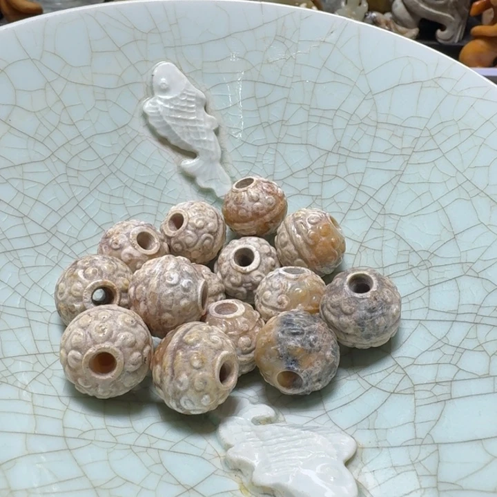 酒***柜瓷片双鱼青瓷开片大碗