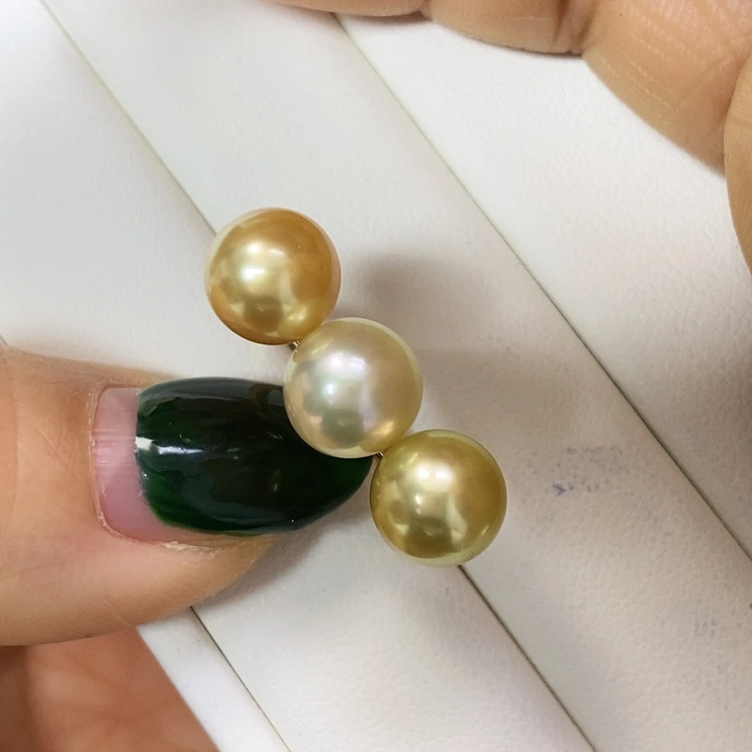 海水珍珠戒圈18K金镶嵌简*