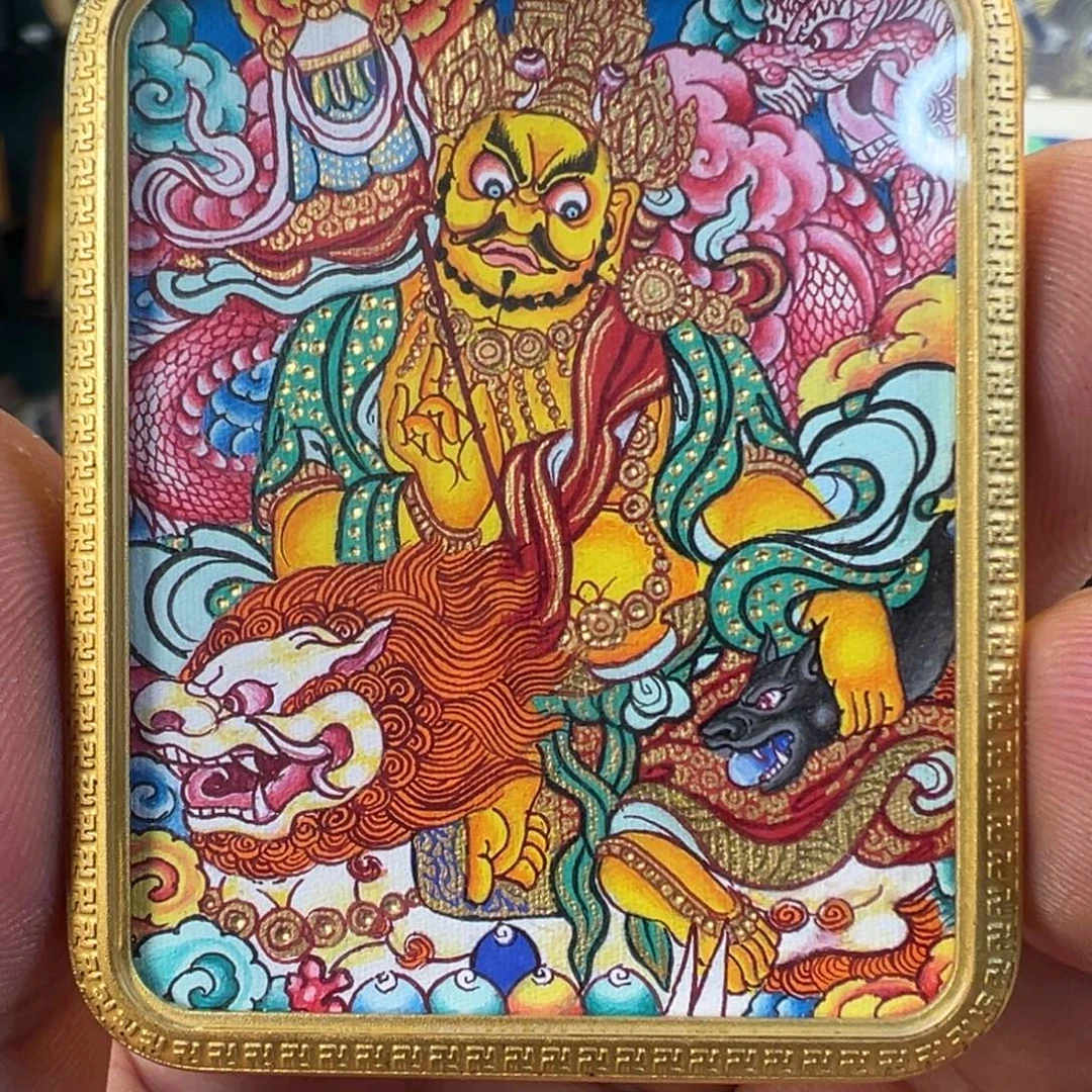 吊坠纯手绘唐卡财宝天