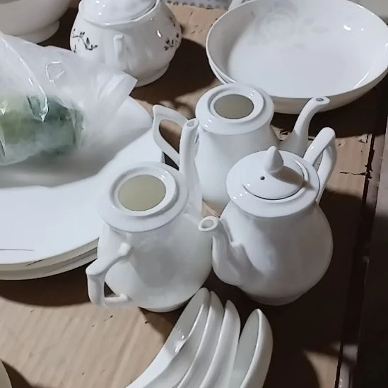 @***Q45%以上骨粉骨瓷三个酱醋壶四个长把勺