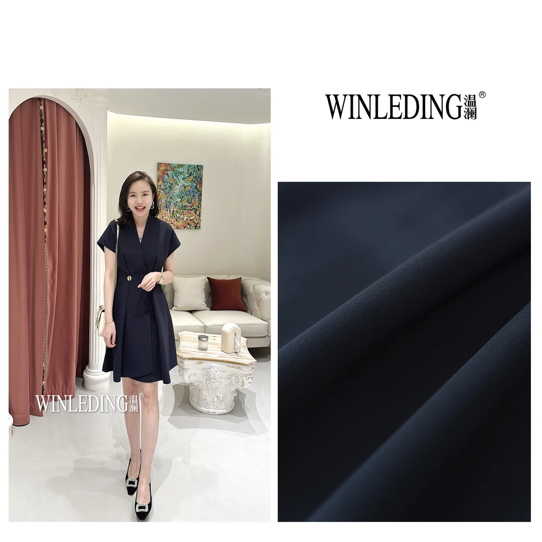 温澜服饰·澜 “蓝屿”V领金扣无袖连衣裙女2025夏季新款高级感50321