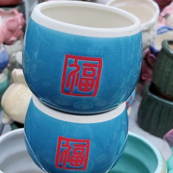 多肉绿植陶瓷花盆9.9包邮，有孔