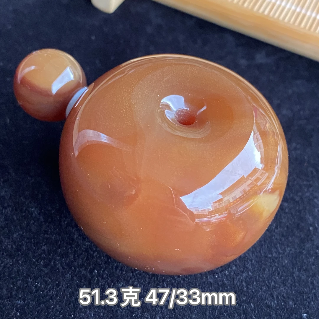 【小伊琥珀】51.3克橘蜜蜡满蜜平安扣面包圈墩子