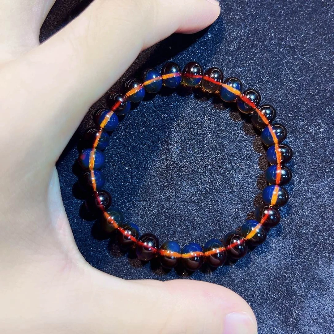 蓝珀未镶嵌珠宝奇石8mm