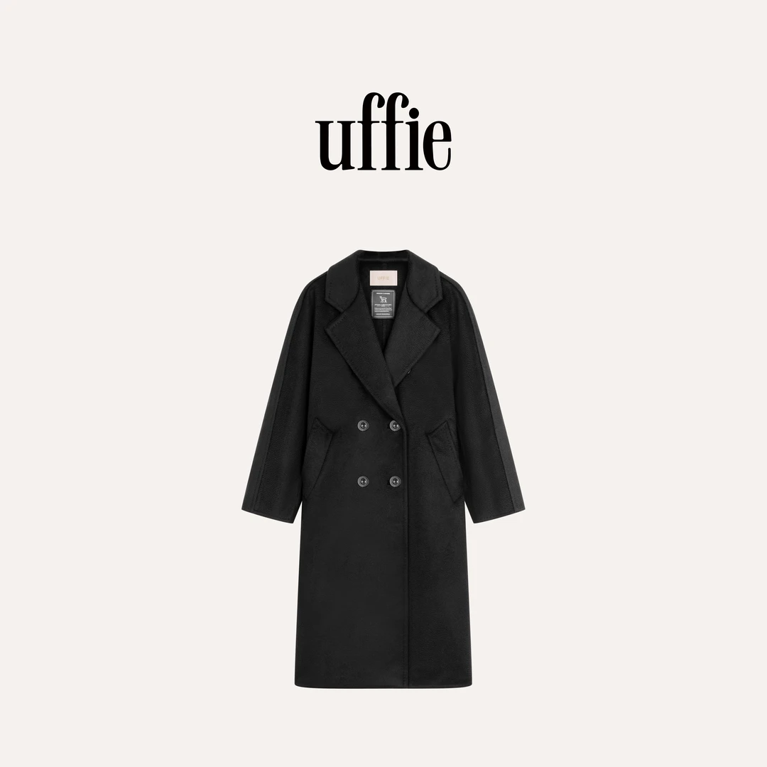 UFFIE于绘 翻领饰双排扣山羊绒大衣