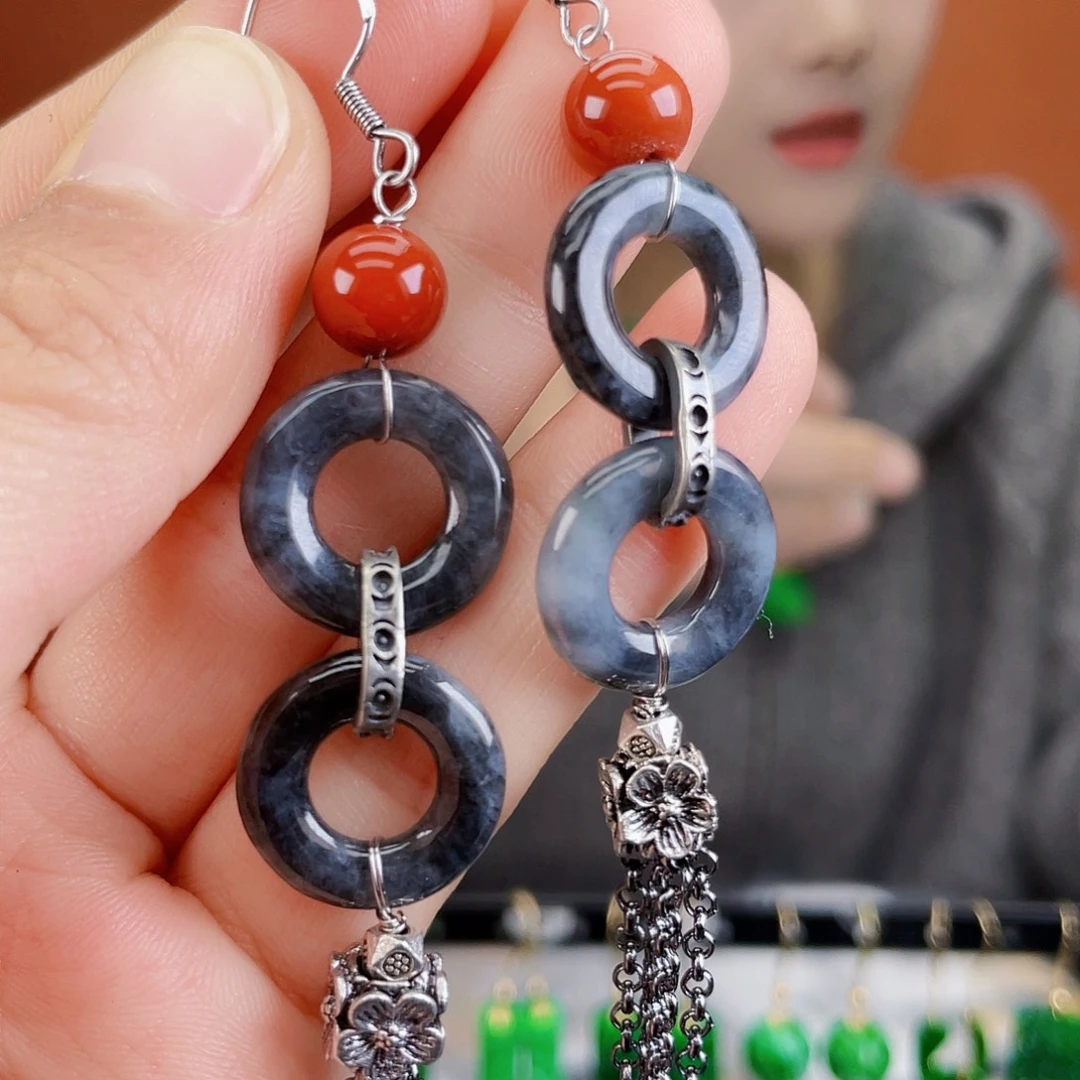 翡翠未镶嵌耳饰饰品