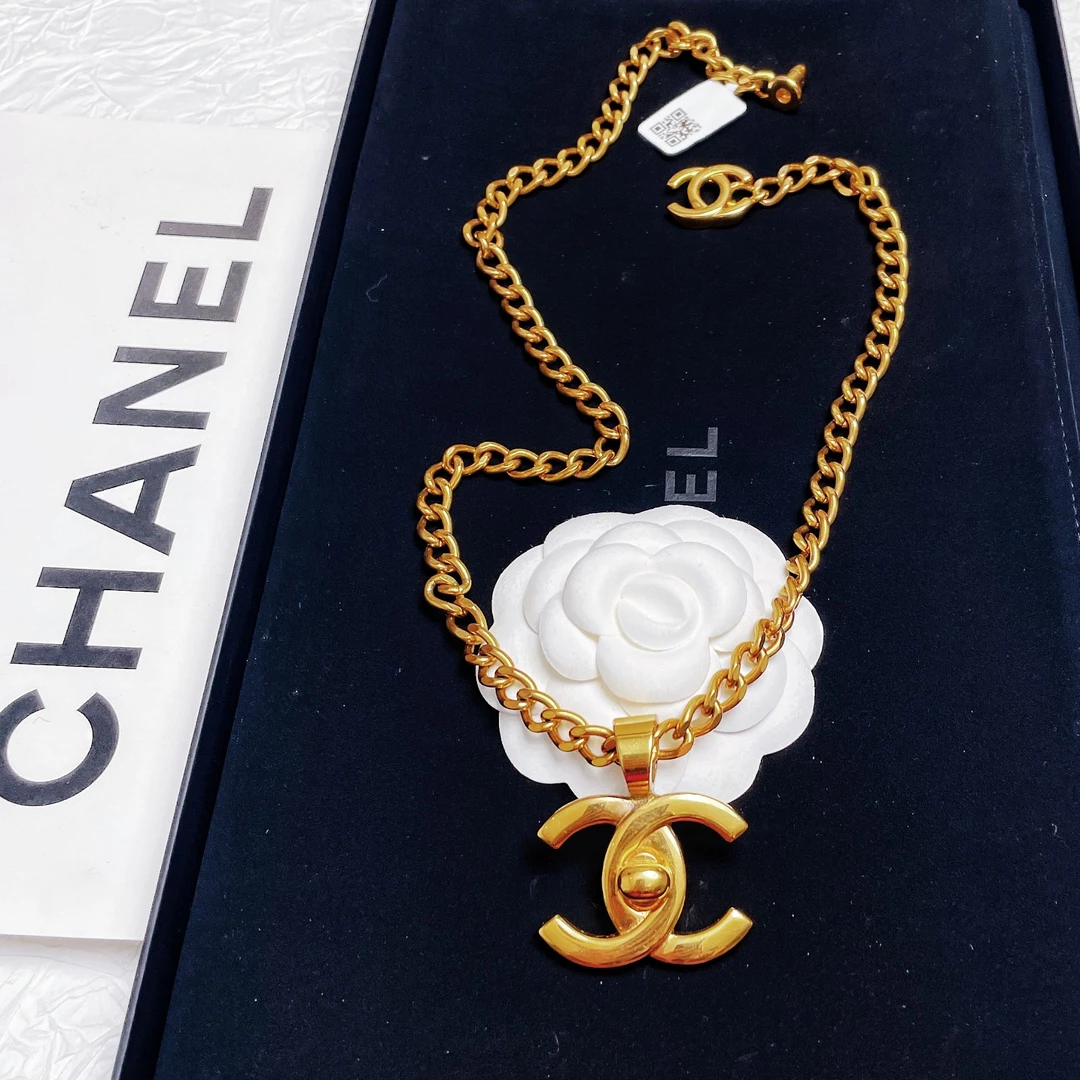 95新 Chanel/香奈儿 柚礼中古/书包扣吊坠项链LZ408022，lz410334
