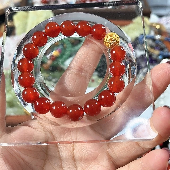 水晶合金手链红玛瑙