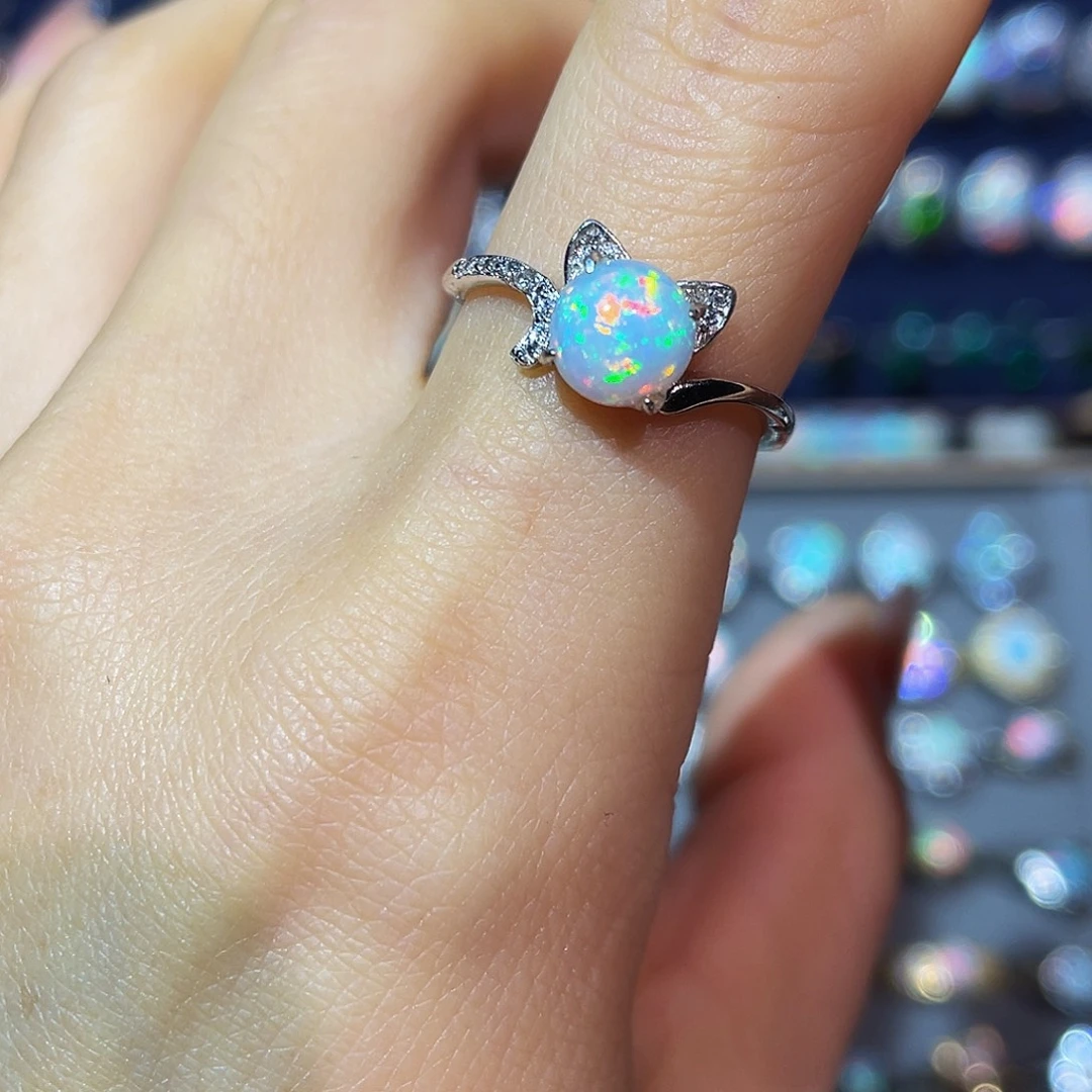 欧泊银S925镶嵌戒指