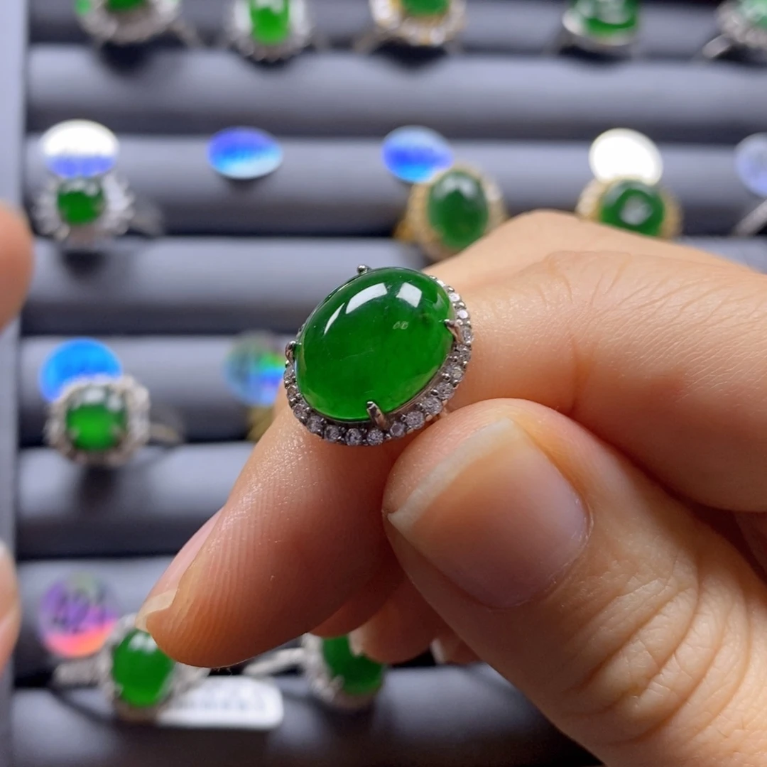 颈饰银S925镶嵌翡翠408号