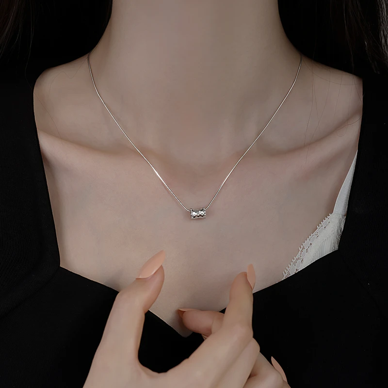 坠链均925银 925银路路通项链女2025新款爆款锁骨链小众颈链配饰