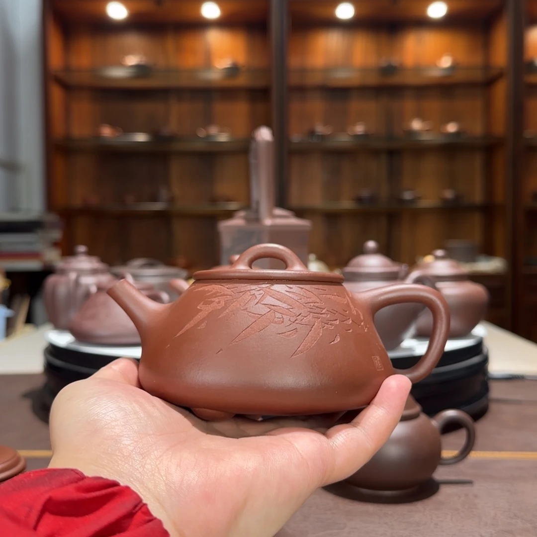 B***b茶壶紫砂底槽清平盖石瓢