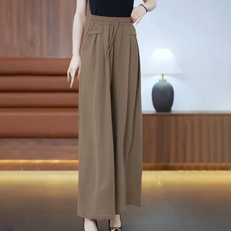 阔腿裤女新款时尚薄款休闲褶皱裙裤慵懒宽松山本垂感妈妈裤子春夏