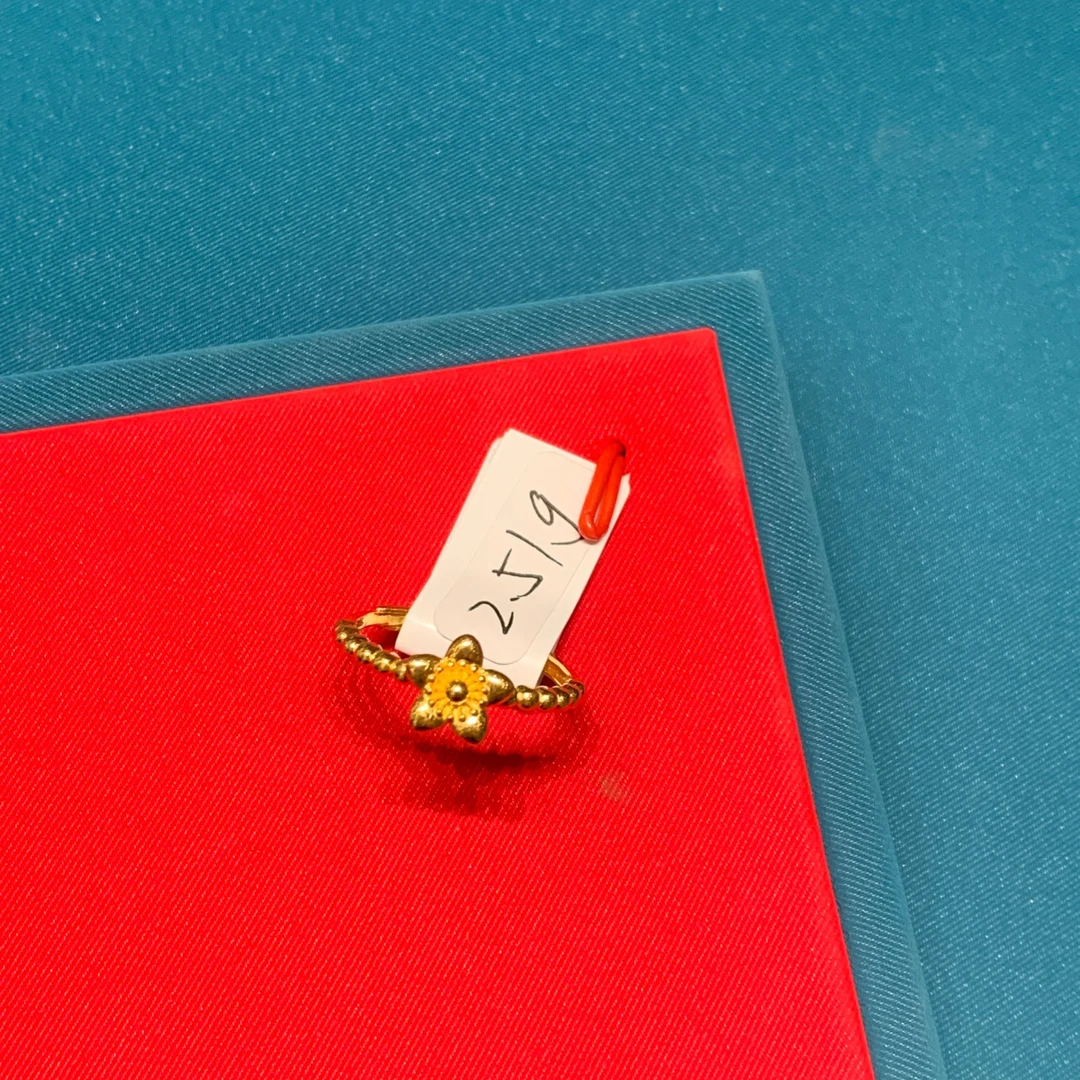 【晓彤】七夕足金999精致小花戒指2.51g