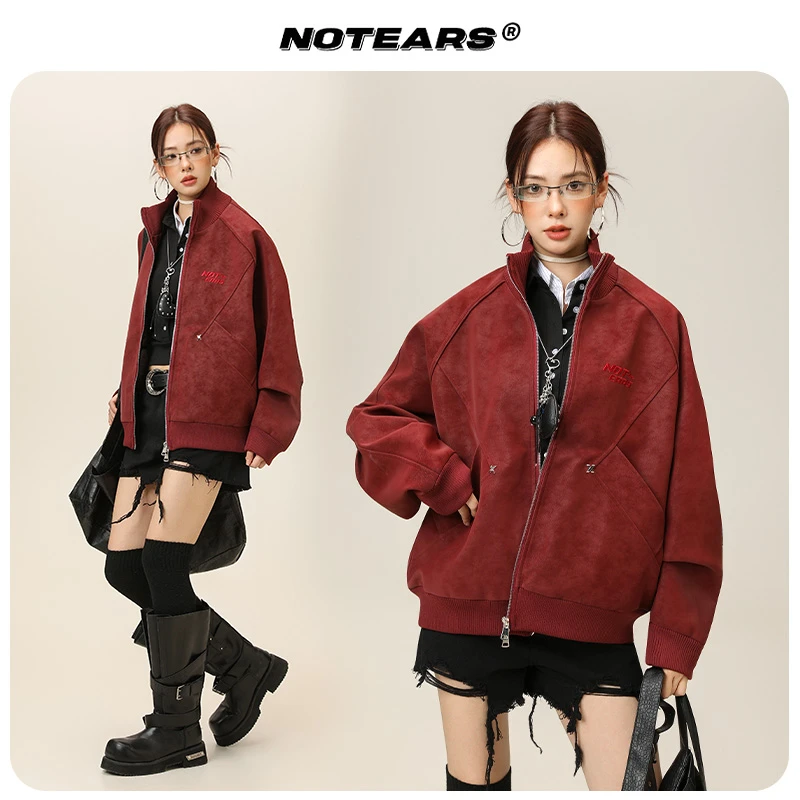 NOTEARS/没有眼泪 美式复古机车风潮流休闲夹克情侣款外套6659
