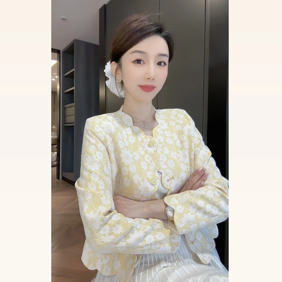 【大静静】早春绝美高级蕾丝花边外套1148