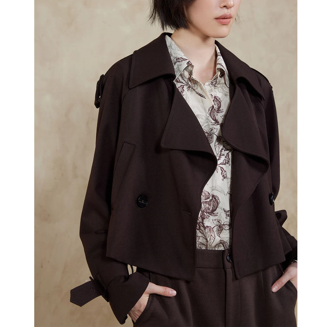 高斯雪岚【秋装新品】显瘦显高时尚长袖短外套小个子短款25319162