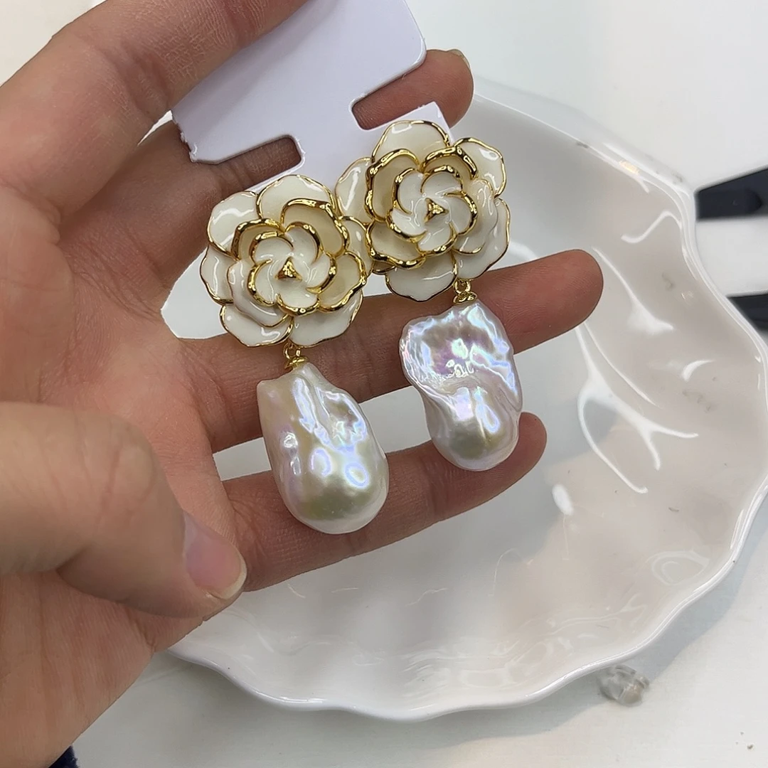 耳饰合金淡水珍珠