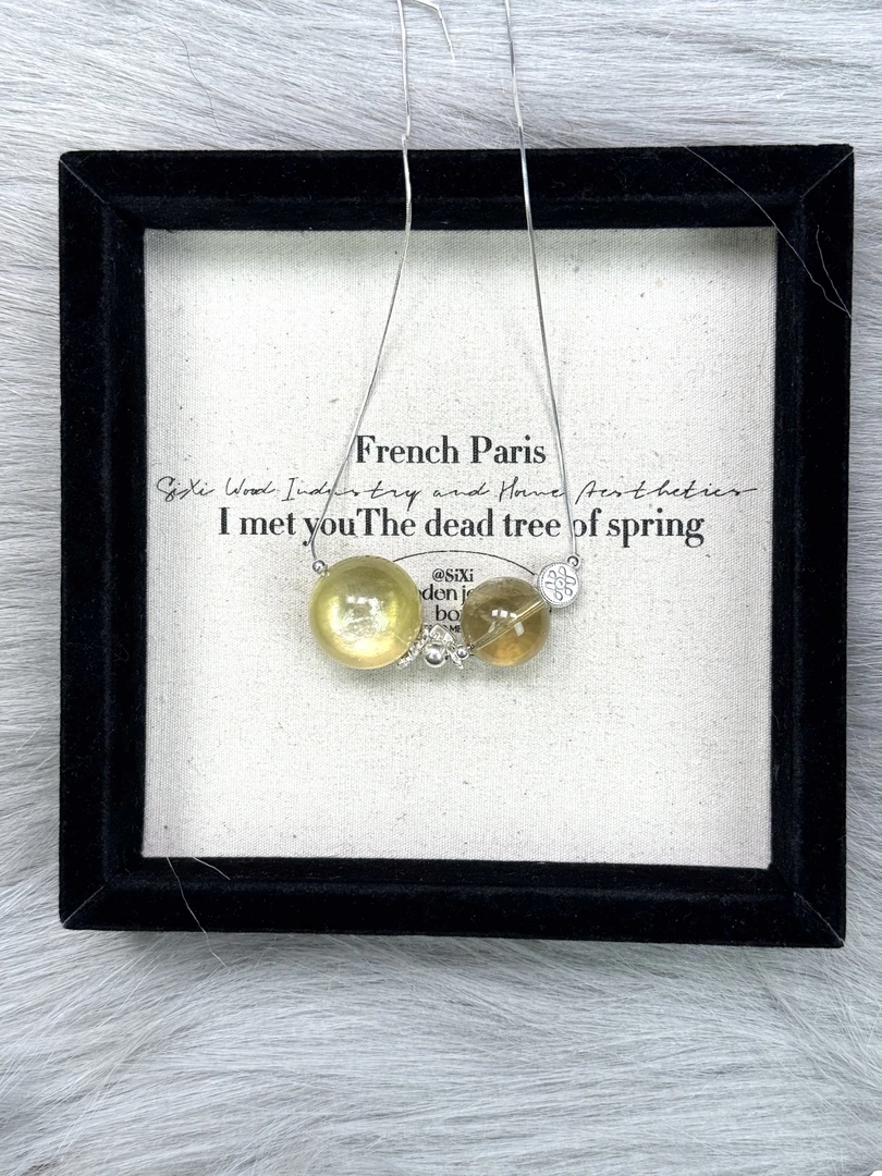 AT056【财富之石】金锂云母项链 梵梵小屋屋 天然水晶 多样性发货