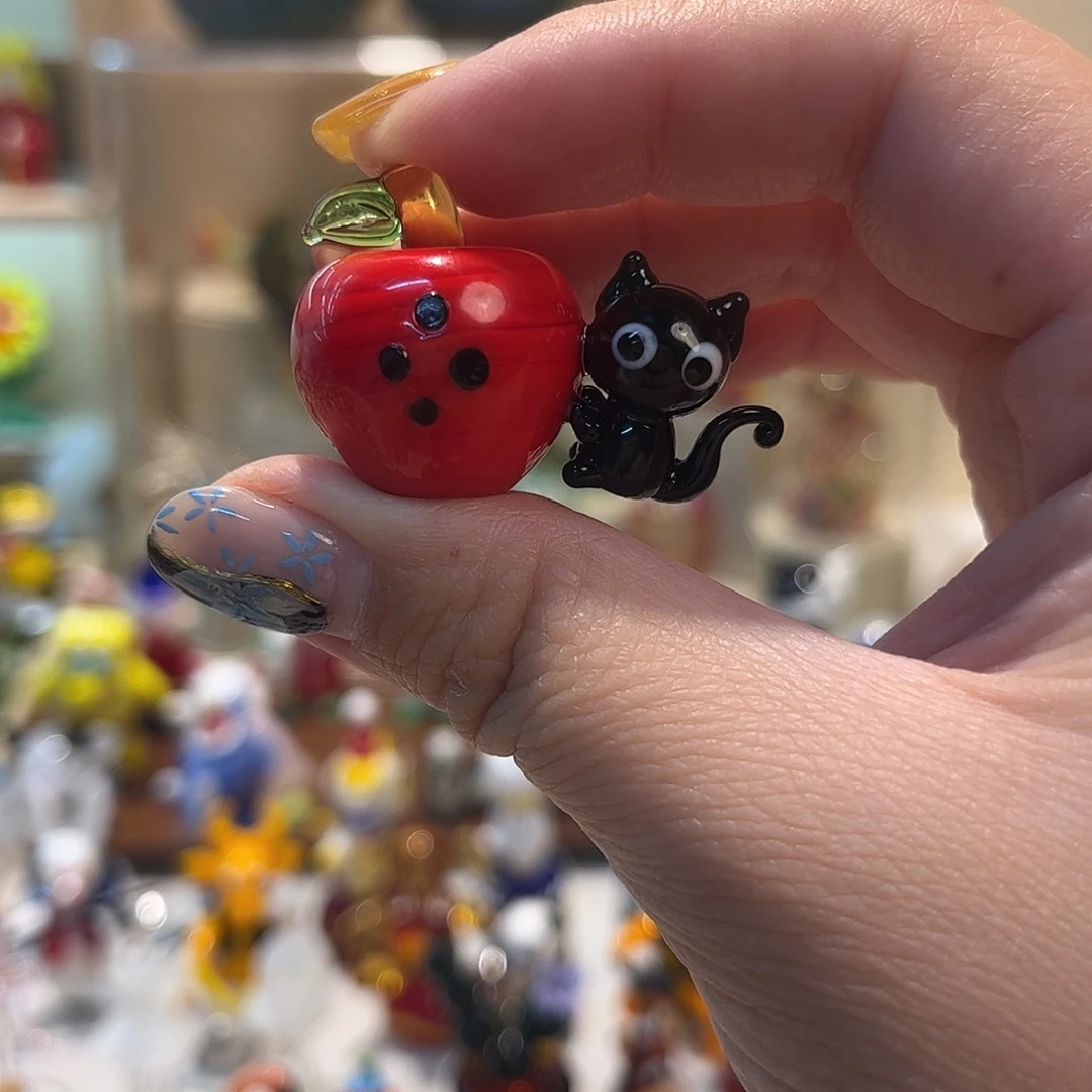 琉璃手工艺品苹果猫